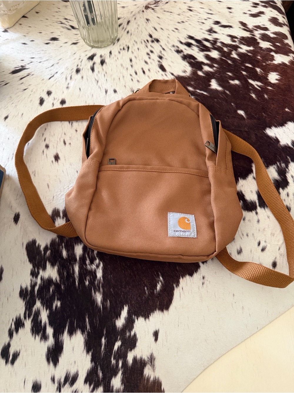 Carhartt Tan Canvas Mini Backpack with Front Pocket